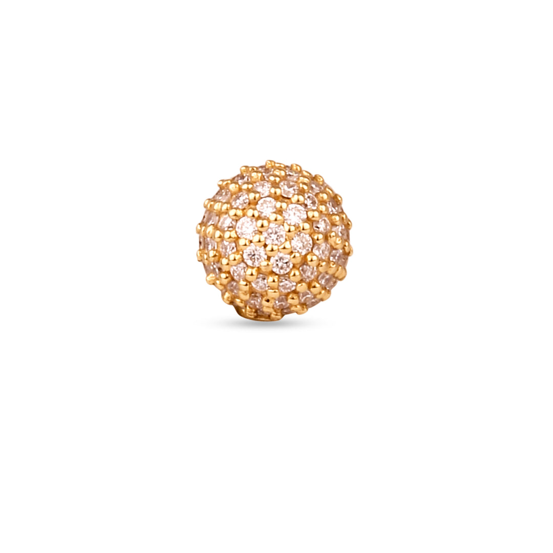 18K Yellow Gold and Diamonds Dome Earrings with Detachable Pearl