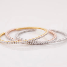 Load image into Gallery viewer, 18K Rose Gold Diamond Patti Tennis Cuff Bangle
