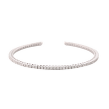 Load image into Gallery viewer, 18K White Gold Diamond Patti Tennis Cuff Bangle
