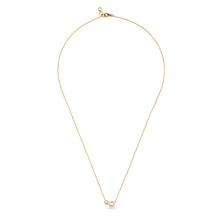 Load image into Gallery viewer, 18K Yellow Gold Double Round Pearl Pendant Necklace

