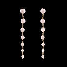 Load image into Gallery viewer, 18K Gold and Graduated Pearl Chain Earrings
