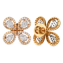 Load image into Gallery viewer, 18K Yellow Gold and Diamond Pear Petal Earrings
