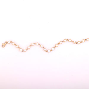 18K Yellow Gold and Diamonds Bezel Chain Bracelet