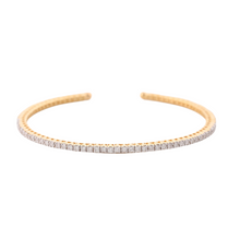 Load image into Gallery viewer, 18K Yellow Gold Diamond Patti Tennis Cuff Bangle
