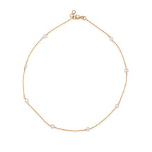 Load image into Gallery viewer, 18K Yellow Gold and Pearl Chain Necklace
