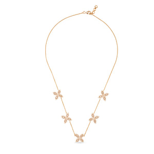 18K Rose Gold and Diamond Marquise Petal Chain Necklace