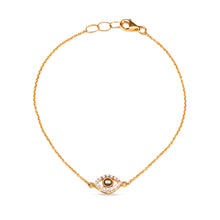 Load image into Gallery viewer, 18K Yellow Gold Bead and Diamond Nazar Bracelet
