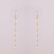 Load image into Gallery viewer, 18K Gold and Graduated Pearl Chain Earrings
