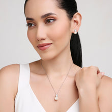Load image into Gallery viewer, 18K White Gold and Diamonds Cushion Dome Pendant with Detachable Pearl
