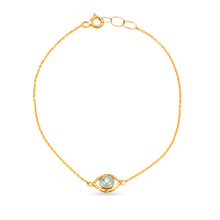 Load image into Gallery viewer, 18K Yellow Gold and Enamel Nazar Bracelet
