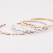 Load image into Gallery viewer, 18K Rose Gold Diamond Patti Tennis Cuff Bangle

