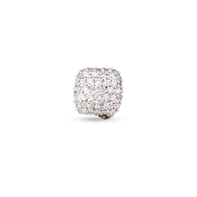 Load image into Gallery viewer, 18K White Gold and Diamonds Cushion Dome Earrings with Detachable Pearl
