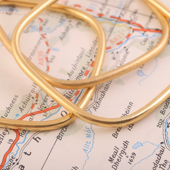 18K Yellow Gold Square Bangles (Set of 3)